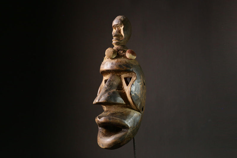 African Mask Dan Authentic African Tribal Wood Mask | Dan Déanglé Hand Carved Face Art | Unique Home Decor & Cultural Piece - G1713