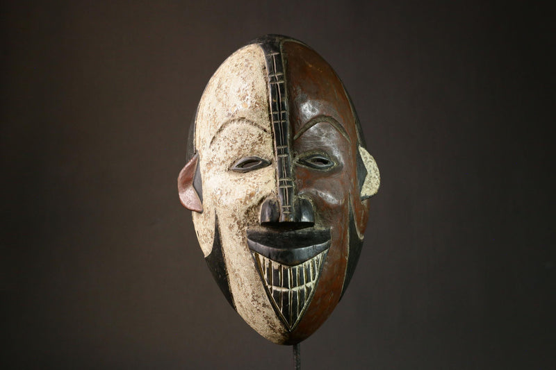 African Mask Authentic African Wood Mask | Igbo Kpong Adomba Wall Art Unique Tribal Decor Handcrafted Cultural Piece - G1709