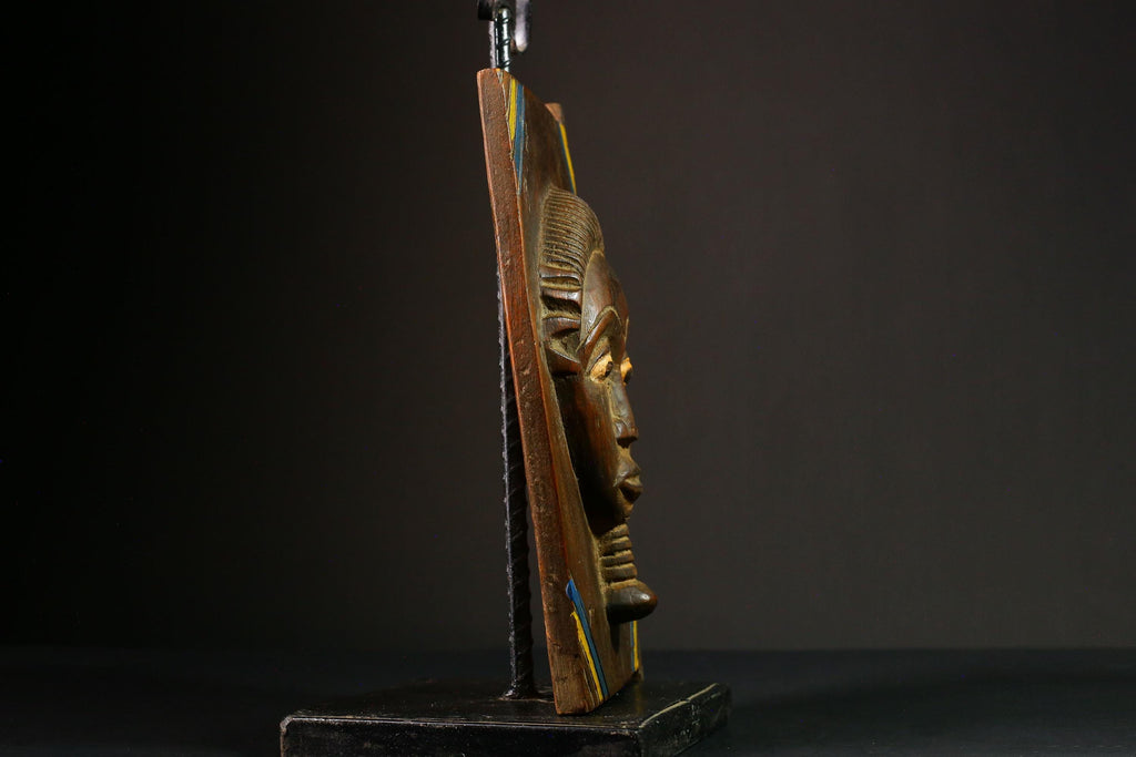 African Authentic Yoruba Granary Door - Hand-Carved Wooden Wall Hanging Decor Statue - Unique Cultural Home Accent - G3308