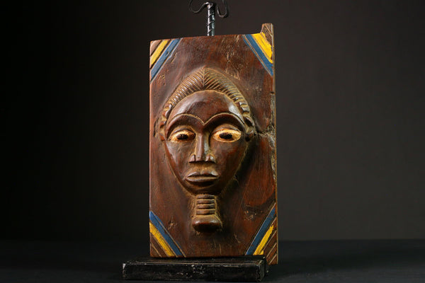 African Authentic Yoruba Granary Door - Hand-Carved Wooden Wall Hanging Decor Statue - Unique Cultural Home Accent - G3308