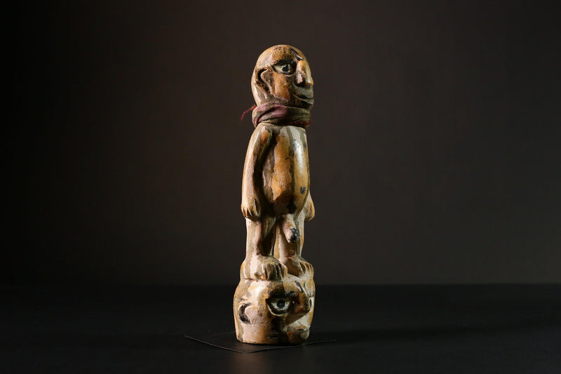 African Nkisi N'kondi Figure Handcrafted Wood Power Figure Voodoo Doll-G3307