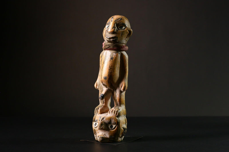 African Nkisi N'kondi Figure Handcrafted Wood Power Figure Voodoo Doll-G3307