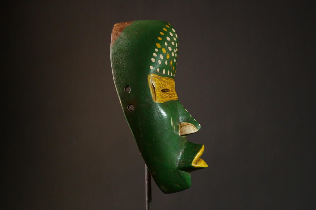 African Hand-Carved Dan Tribal Mask | Unique Wooden Collectible Piece | Ethnic Wall Art Decor | Authentic African Sculpture - G3298
