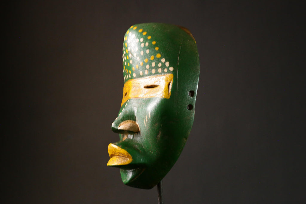 African Hand-Carved Dan Tribal Mask | Unique Wooden Collectible Piece | Ethnic Wall Art Decor | Authentic African Sculpture - G3298