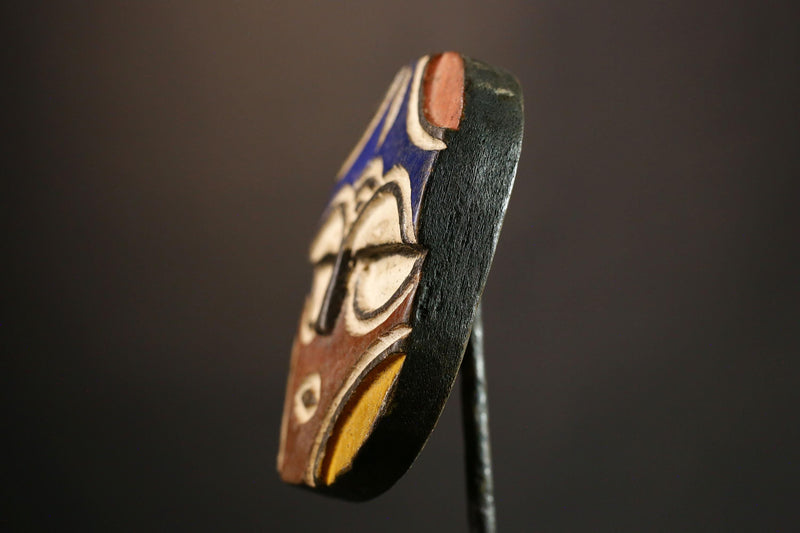 African mask Authentic Teke Bateke Mask Tribal Art from Congo Rare Collectible Artifact Handcrafted Wooden Mask Wall Decor Item -G3572