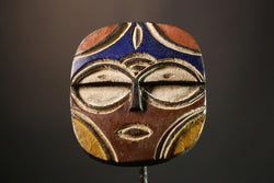 African mask Authentic Teke Bateke Mask Tribal Art from Congo Rare Collectible Artifact Handcrafted Wooden Mask Wall Decor Item -G3572