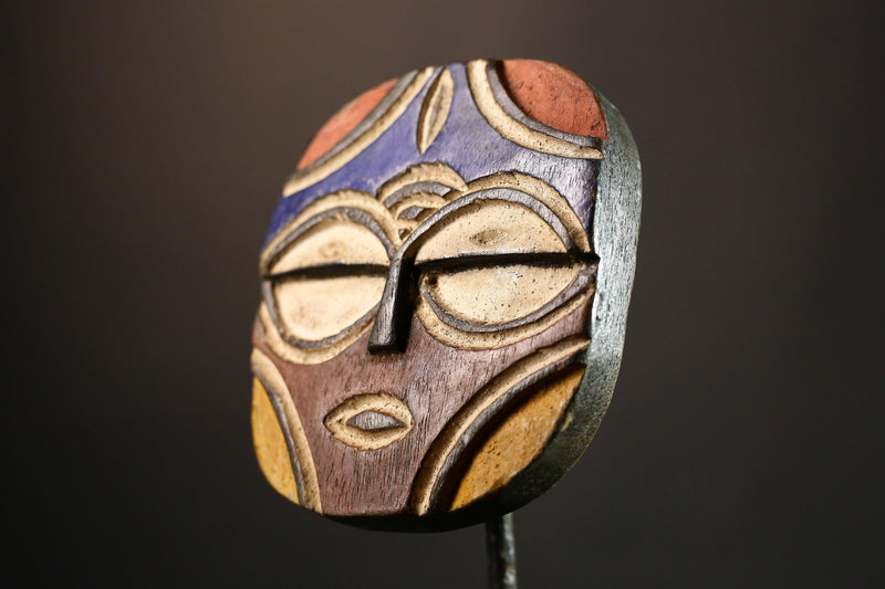 African mask Authentic Teke Bateke Mask Tribal Art from Congo Rare Collectible Artifact Handcrafted Wooden Mask Wall Decor Item -G3572