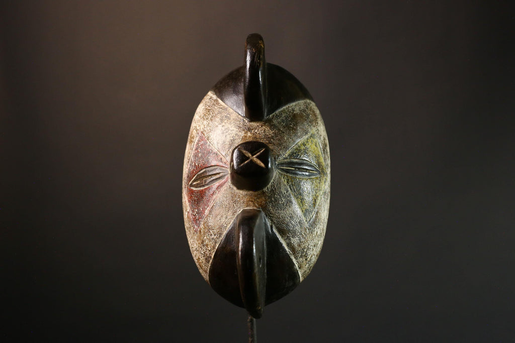 Authentic African Bembe Mask Tribal Ceremonial Traditions Handcrafted Wooden Wall Art Collectible from Congo Unique Ethnic Home Decor-G3568