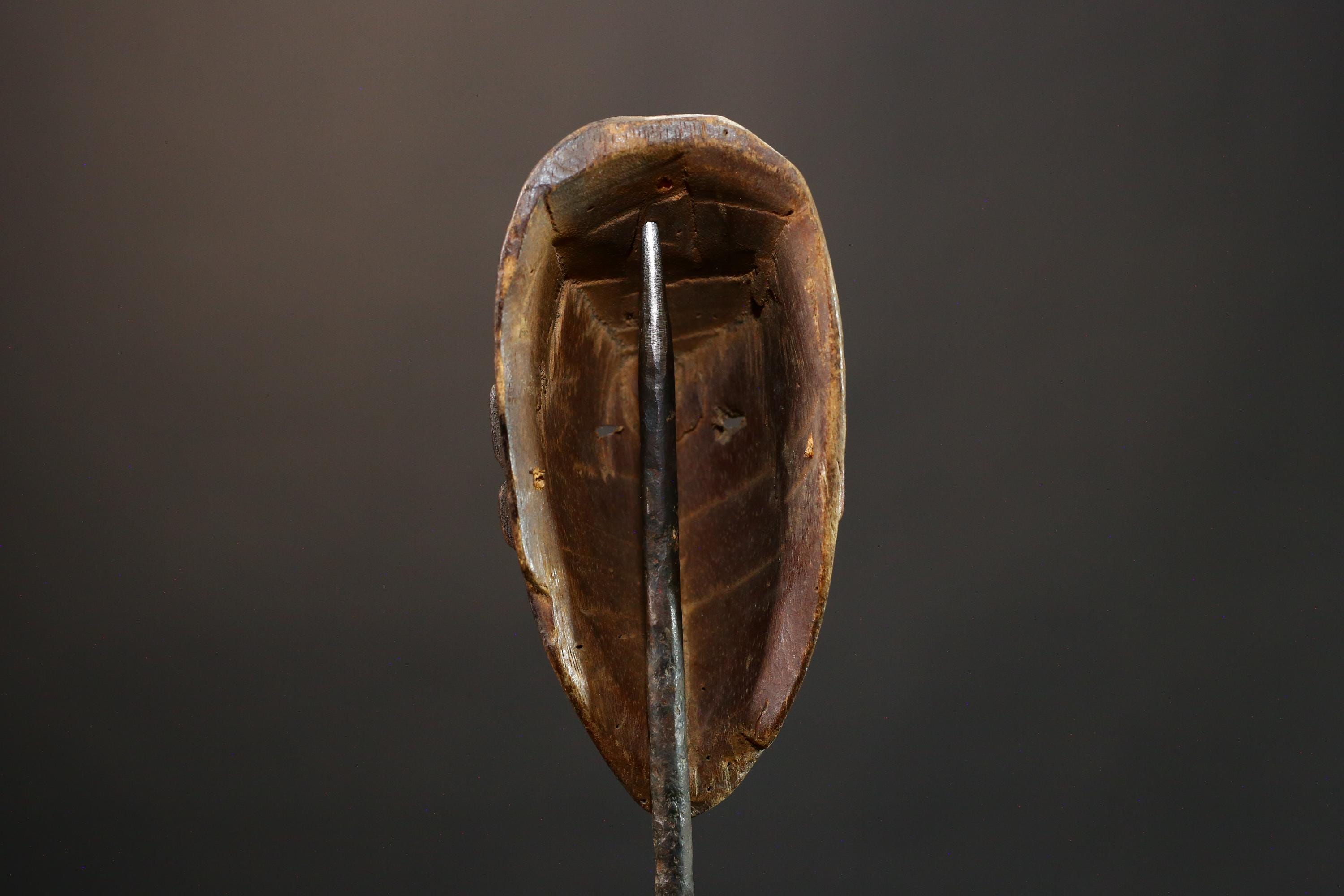 African Wood Mask LEGA Tribal Art from Congo Handcrafted Ethnic Wall Decor Rare Collectible Tribal Piece Unique Ceremonial Art-G3566