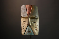 African Rare Large African Mask Superb Old Mitsogo Tsogho Wood Art from Gabon Unique Collectible Decor G3565