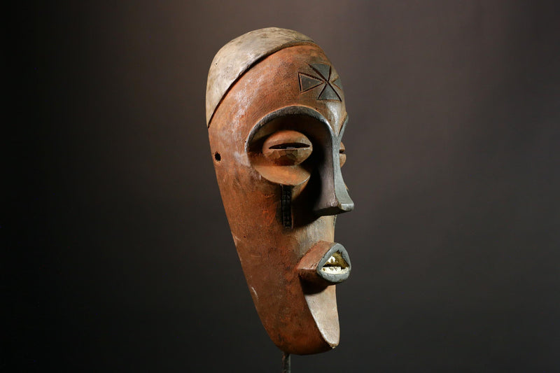 African Early Fang Mask Tribal Art from Cameroon/Gabon Handcrafted Wooden Wall Decor Rare Collectible Ethnic Piece Cultural Artifact -G3561