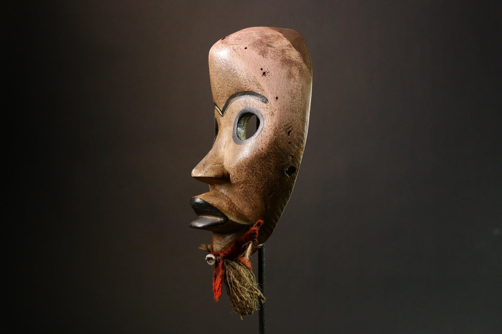 African Passport Mask | Hand-Carved Wooden Decor from Liberia | Unique Wall Art | Authentic Tribal Sculpture | G3325