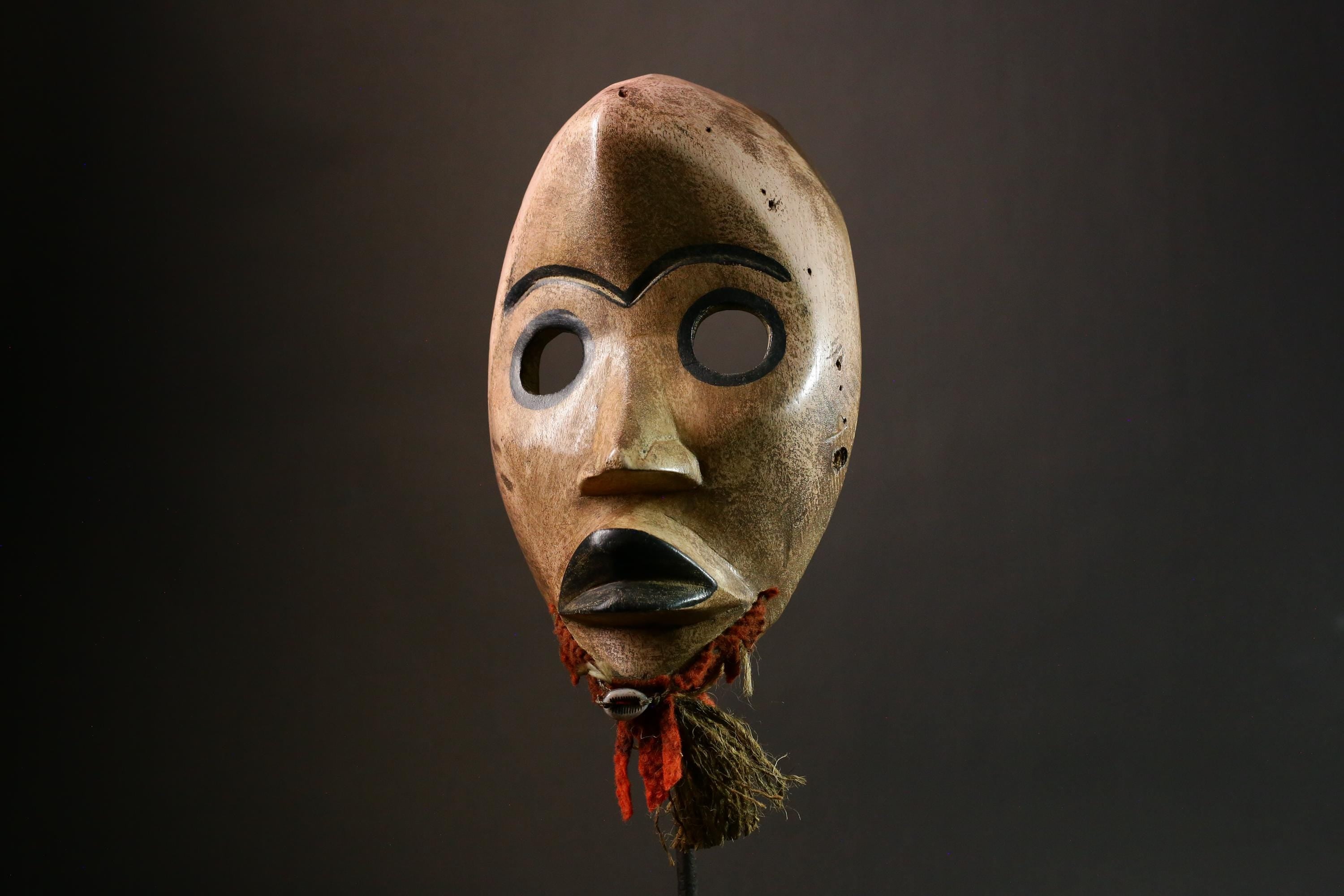 African Passport Mask | Hand-Carved Wooden Decor from Liberia | Unique Wall Art | Authentic Tribal Sculpture | G3325