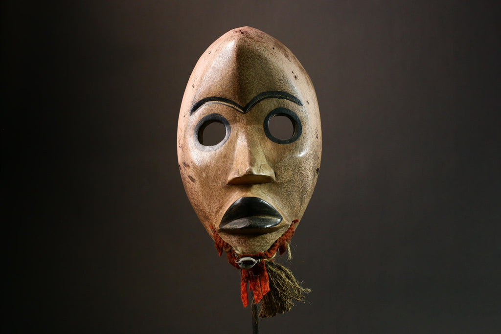 African Passport Mask | Hand-Carved Wooden Decor from Liberia | Unique Wall Art | Authentic Tribal Sculpture | G3325