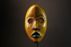 African Hand-Carved Dan Tribal Mask | Unique Wooden Collectible Piece | Ethnic Wall Art Decor | Authentic African Sculpture - G3323