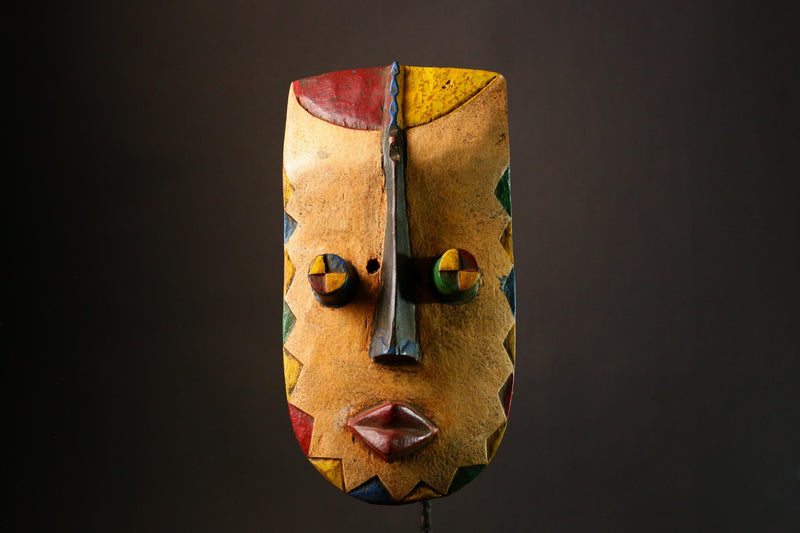 African Authentic Grebo Mask - Hand-Carved Wood Wall Decor, Unique Funeral Art Piece, Cultural Home Accent  for Collectors- G3318