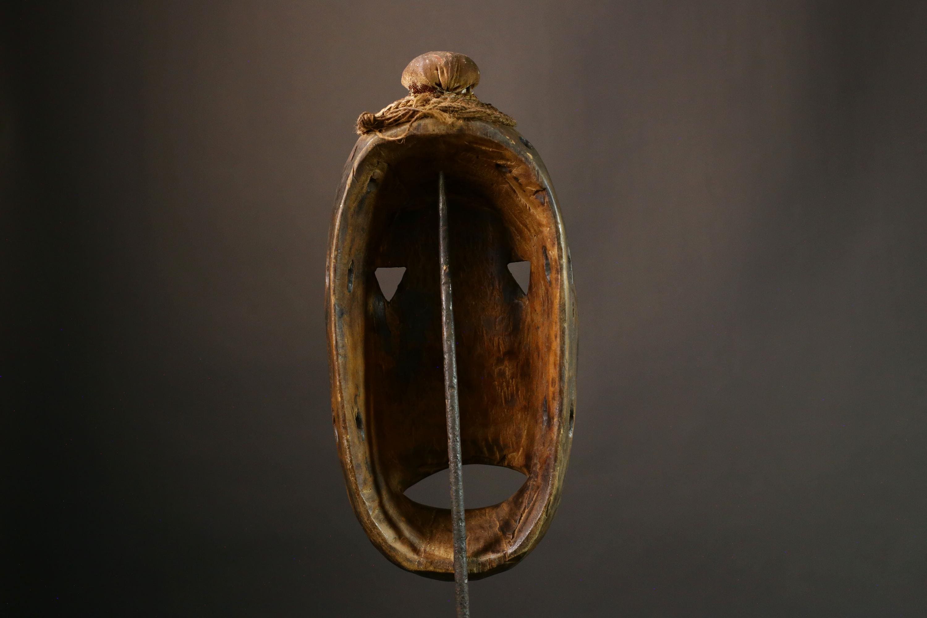 African Mask Unique Large Dan Maou Mask Antique Tribal Wall Art for Exotic Home Decor - Statement Piece for Living Room or Display-G1578