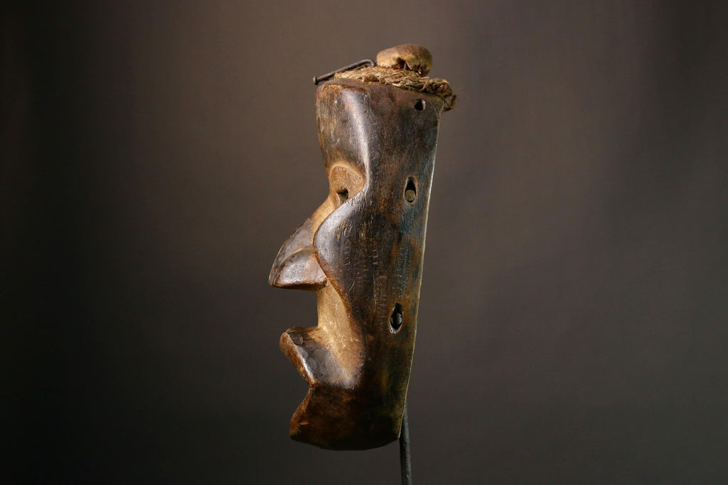 African Mask Unique Large Dan Maou Mask Antique Tribal Wall Art for Exotic Home Decor - Statement Piece for Living Room or Display-G1578