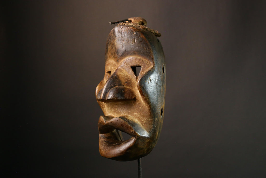 African Mask Unique Large Dan Maou Mask Antique Tribal Wall Art for Exotic Home Decor - Statement Piece for Living Room or Display-G1578