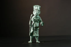 African Sculpture - Unique Tribal Art Brass Figure with Intricate Carved Wax Technique - Perfect for Ethnic Home Décor and Collectors-G1553