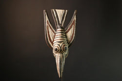 Authentic African Bobo Bird Mask - 20th Century Burkina Faso Crest - Unique Cultural Collectible for Art Enthusiasts and Home Decor-G1532