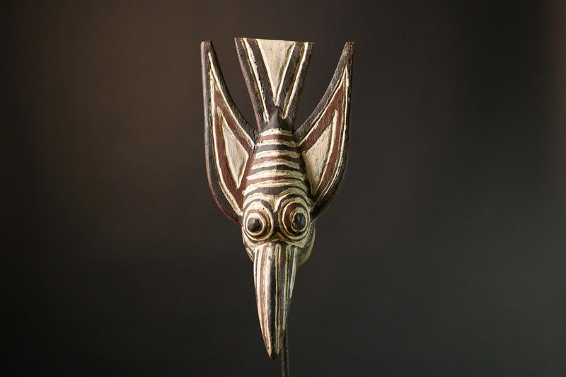 Authentic African Bobo Bird Mask - 20th Century Burkina Faso Crest - Unique Cultural Collectible for Art Enthusiasts and Home Decor-G1532