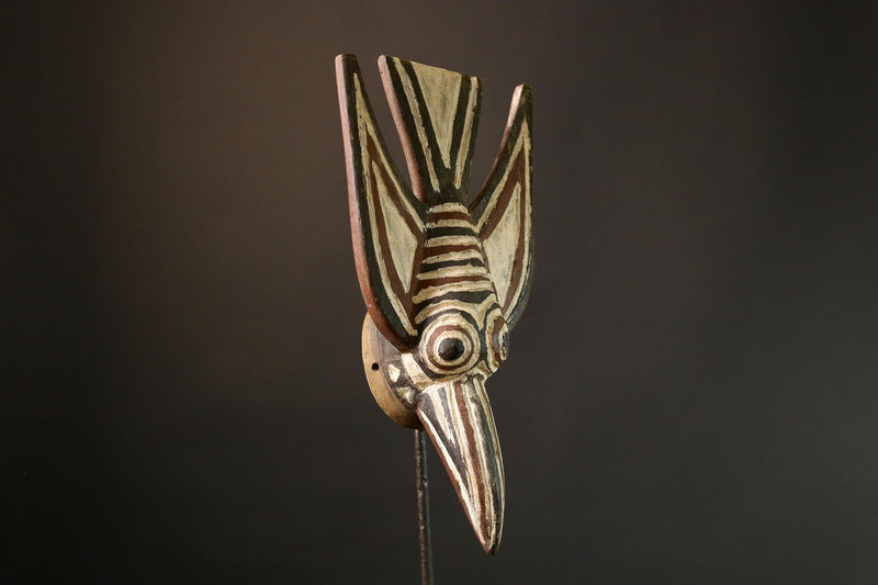 Authentic African Bobo Bird Mask - 20th Century Burkina Faso Crest - Unique Cultural Collectible for Art Enthusiasts and Home Decor-G1532