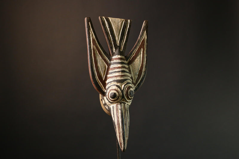 Authentic African Bobo Bird Mask - 20th Century Burkina Faso Crest - Unique Cultural Collectible for Art Enthusiasts and Home Decor-G1532