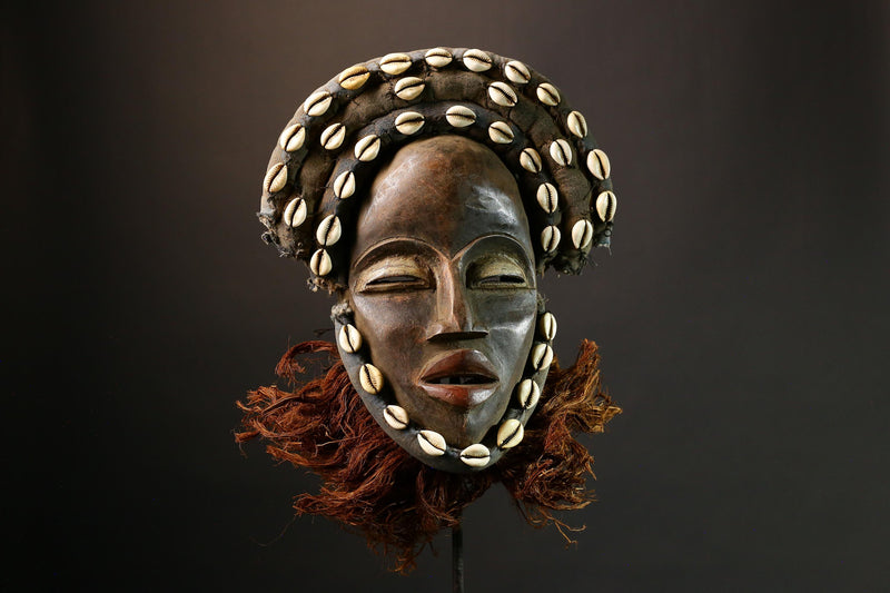 African Mask Handcrafted Mask Wall Art - Unique Dan 'Dean Gle' Collectible - Authentic Cultural Decor Piece -G1413