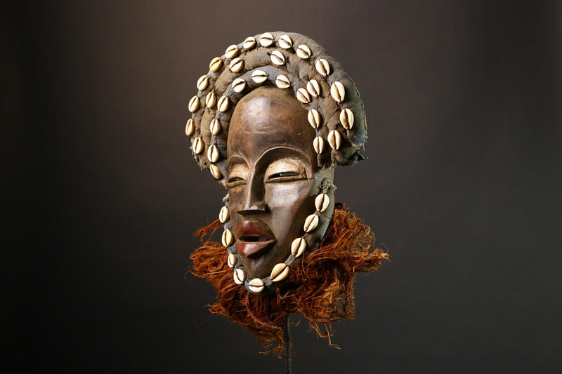 African Mask Handcrafted Mask Wall Art - Unique Dan 'Dean Gle' Collectible - Authentic Cultural Decor Piece -G1413