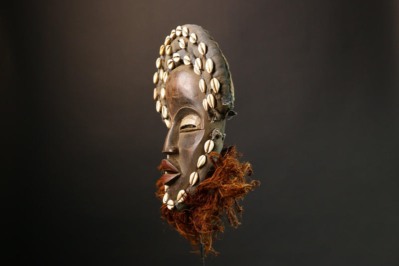 African Mask Handcrafted Mask Wall Art - Unique Dan 'Dean Gle' Collectible - Authentic Cultural Decor Piece -G1413