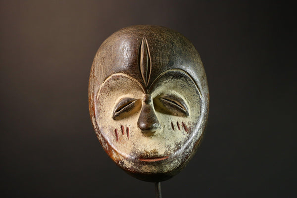 African Authentic Lega Mask - Congo Bwami Tribal Wall Art - Unique Home Décor Masks - Exquisite Cultural Accent Piece-G3585