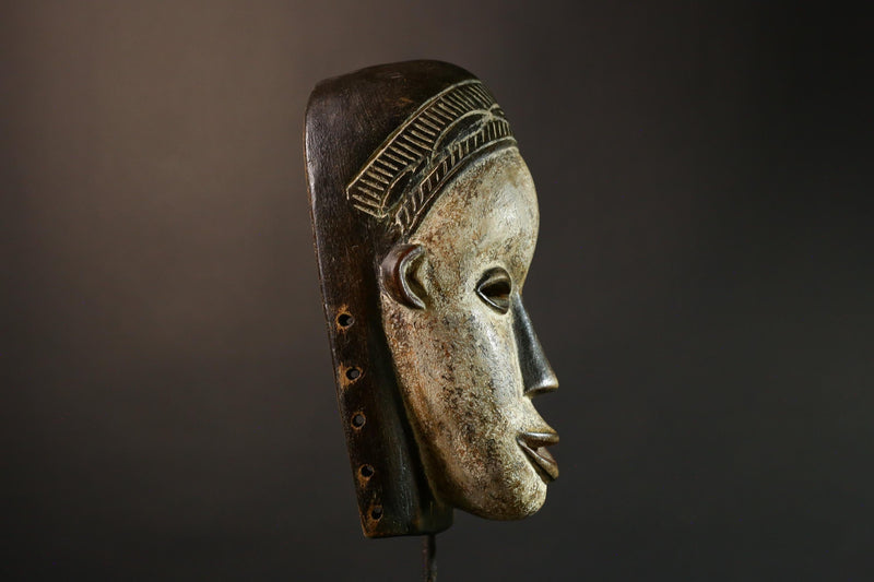 African Authentic Lega Mask - Congo Bwami Tribal Wall Art - Unique Home Décor Masks - Exquisite Cultural Accent Piece-G3583