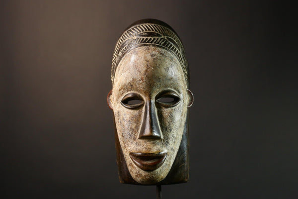 African Authentic Lega Mask - Congo Bwami Tribal Wall Art - Unique Home Décor Masks - Exquisite Cultural Accent Piece-G3583