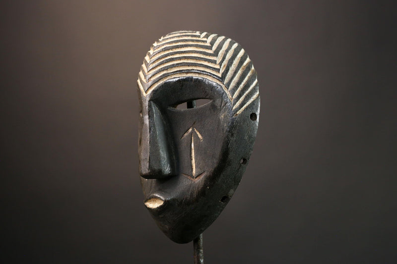 Antique African Mask - Tribal Songye Face Art - Authentic Primitive Hanging Décor - Unique Collectible Wall Mask Piece -G3581