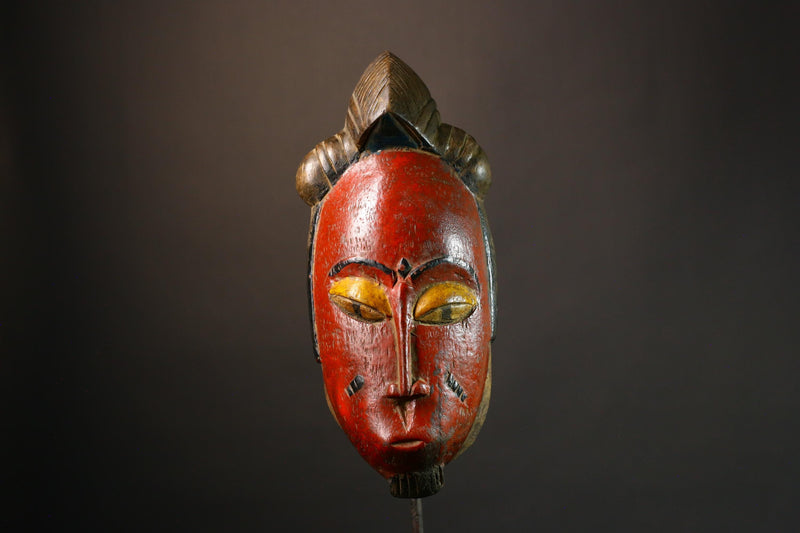 African Mask Authentic  Tribal Guro Face Mask | Hand-Carved Wooden Wall Art | Unique Decorative Mask for Home Decor - G3574