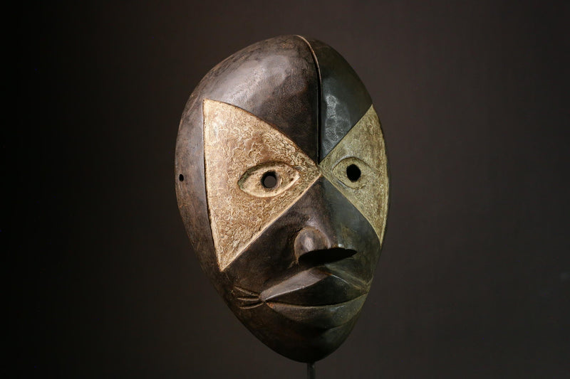 African mask Tribal Wood Masks Unique Décor Lega Mask Authentic Wood Decoration Handcrafted Art Cultural Home Accent - 9330