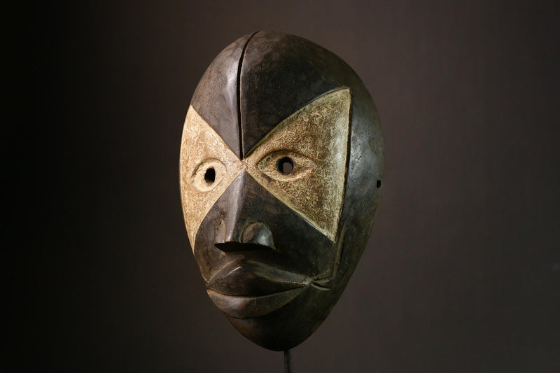 African mask Tribal Wood Masks Unique Décor Lega Mask Authentic Wood Decoration Handcrafted Art Cultural Home Accent - 9330