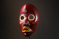 African Tribal Wood Mask Hand Carved Dan Kran Art Large African Wall Decor Unique Ethnic Home Mask Authentic Cultural Sculpture-G3337