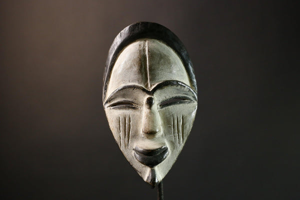 African BEGA Mask Handmade Wooden Wall Art Tribal Face Decor Ethnic Home Accent Authentic African Craft Cultural Hanging- G3601