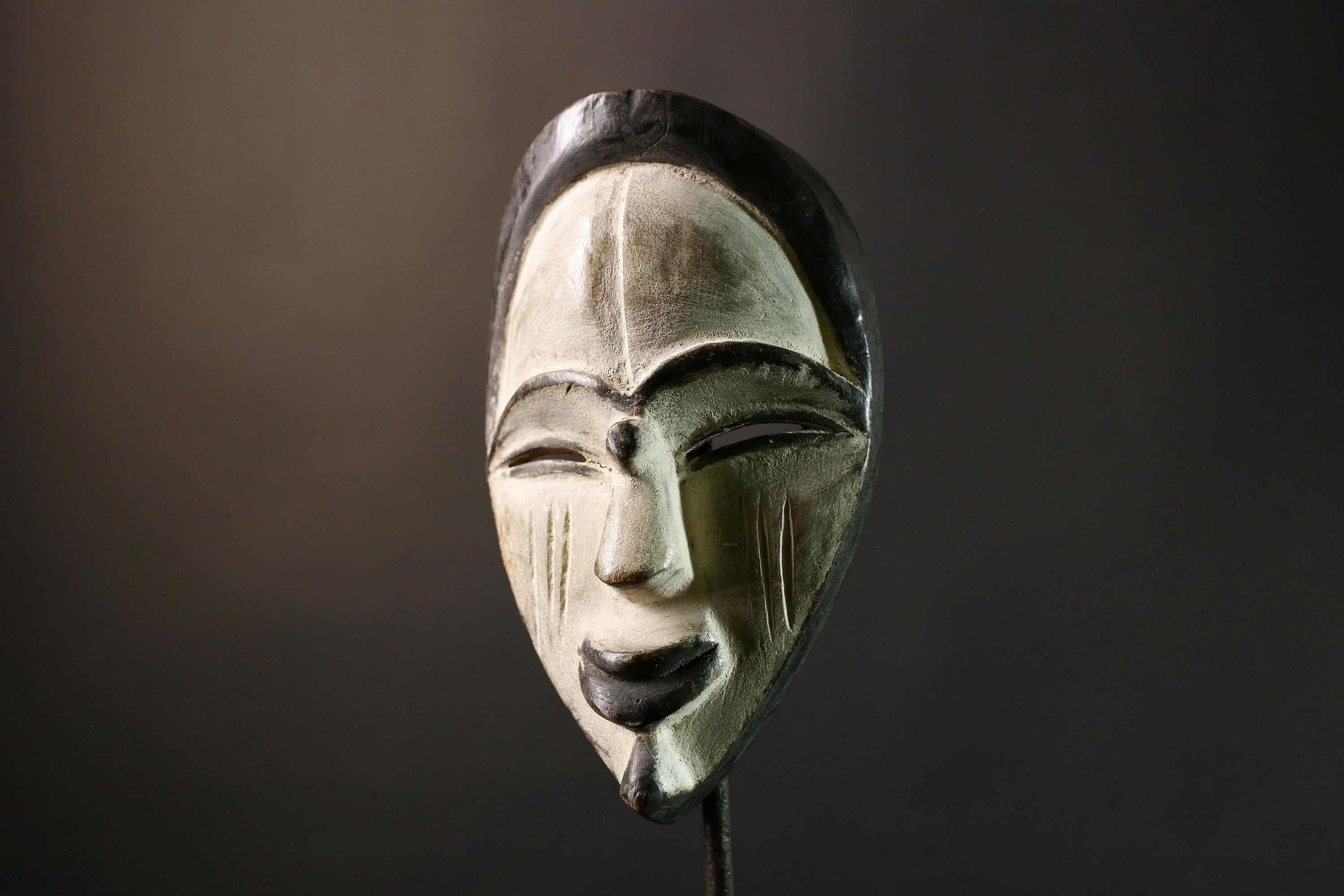 African BEGA Mask Handmade Wooden Wall Art Tribal Face Decor Ethnic Home Accent Authentic African Craft Cultural Hanging- G3601