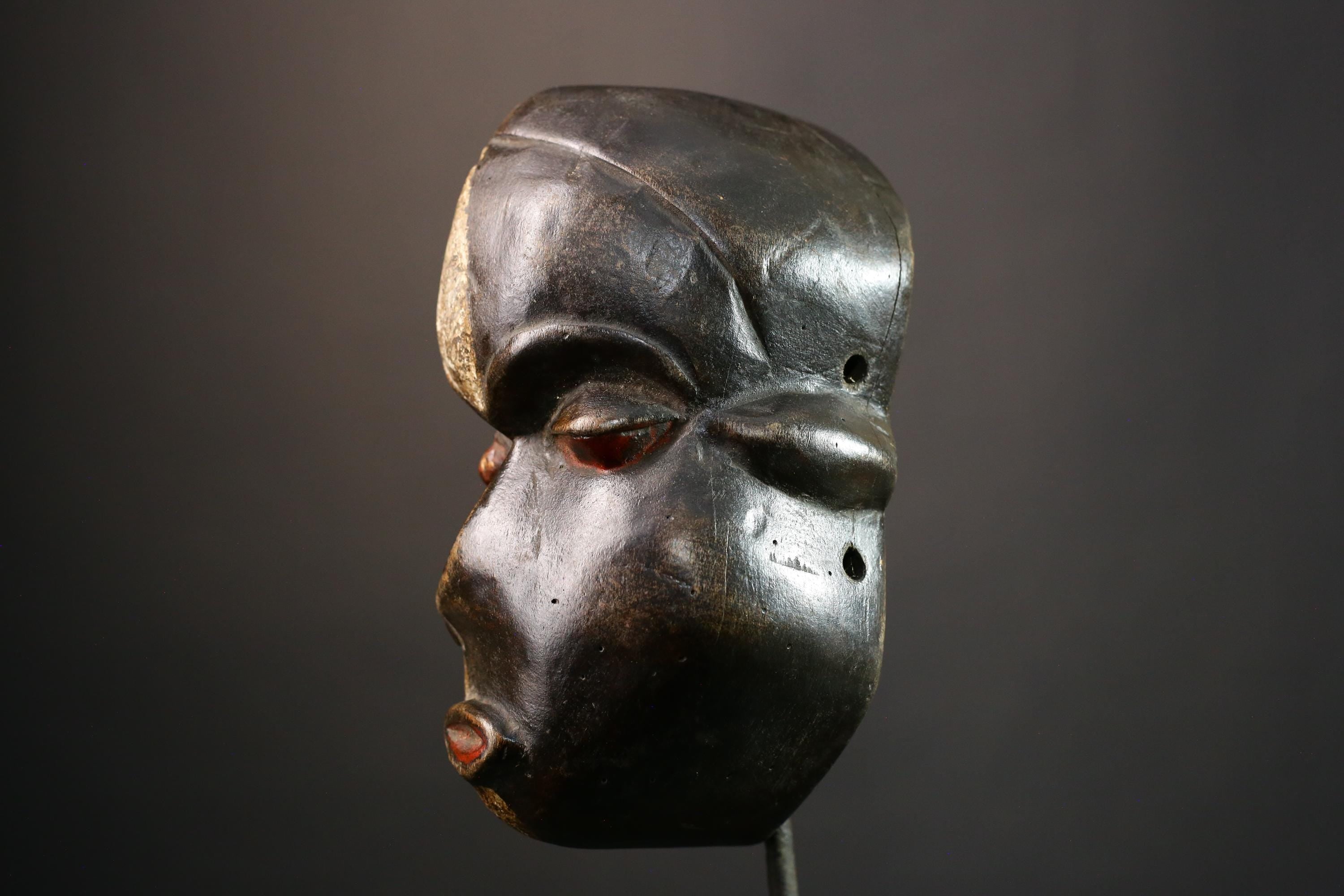 African Authentic Igbo Tribal Mask Hand-Carved Wood Wall Hanging Ethnic Home Accent Decor Unique Cultural Artifact Rare Wooden - G3592