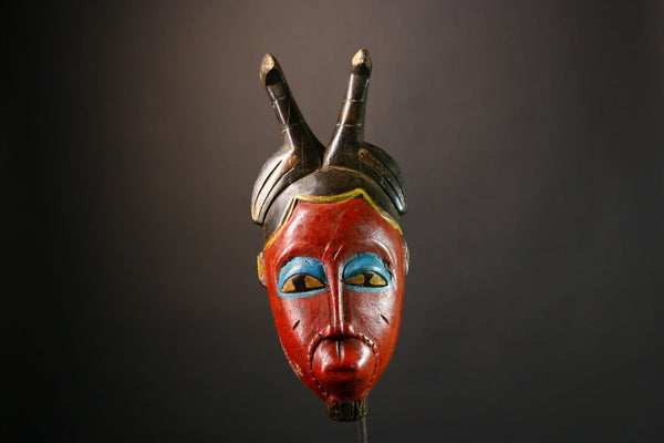 African Antique Wood Mask Beautiful Handcrafted Guro Art Unique Tribal Wall Hanging Ethnic Home Accent Decor Rare Cultural Artifact- G3591