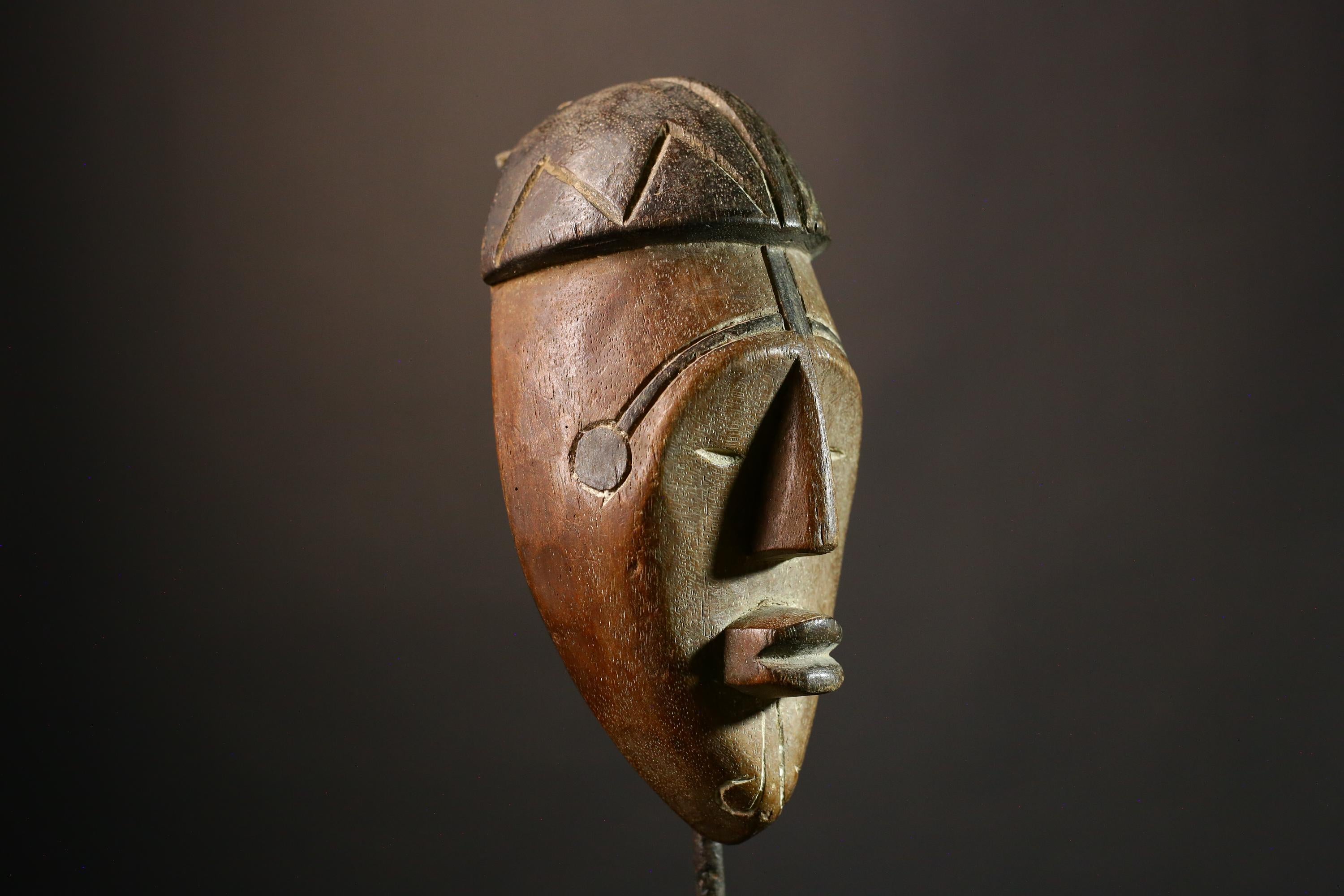 African mask Vintage Dan Masks Tribal Face Antique Wood Carved Wall Hanging Art Unique Decor for Collectors and Cultural Enthusiasts -3461