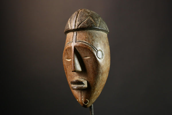 African mask Vintage Dan Masks Tribal Face Antique Wood Carved Wall Hanging Art Unique Decor for Collectors and Cultural Enthusiasts -3461