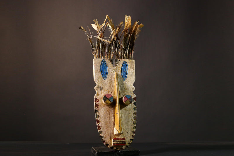 African Primitive Grebo Mask Unique Wall Hanging Art Decor Collectible Piece for Home and Cultural Enthusiasts Artisan Crafted Design-G2002