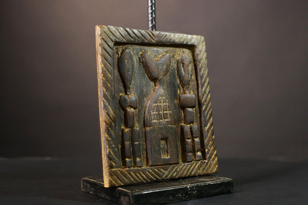 African Dogon Hand Carved African Yoruba Granary Door Unique Wall Hanging Art for Authentic Home Decor Cultural & Vintage Charm -G1988