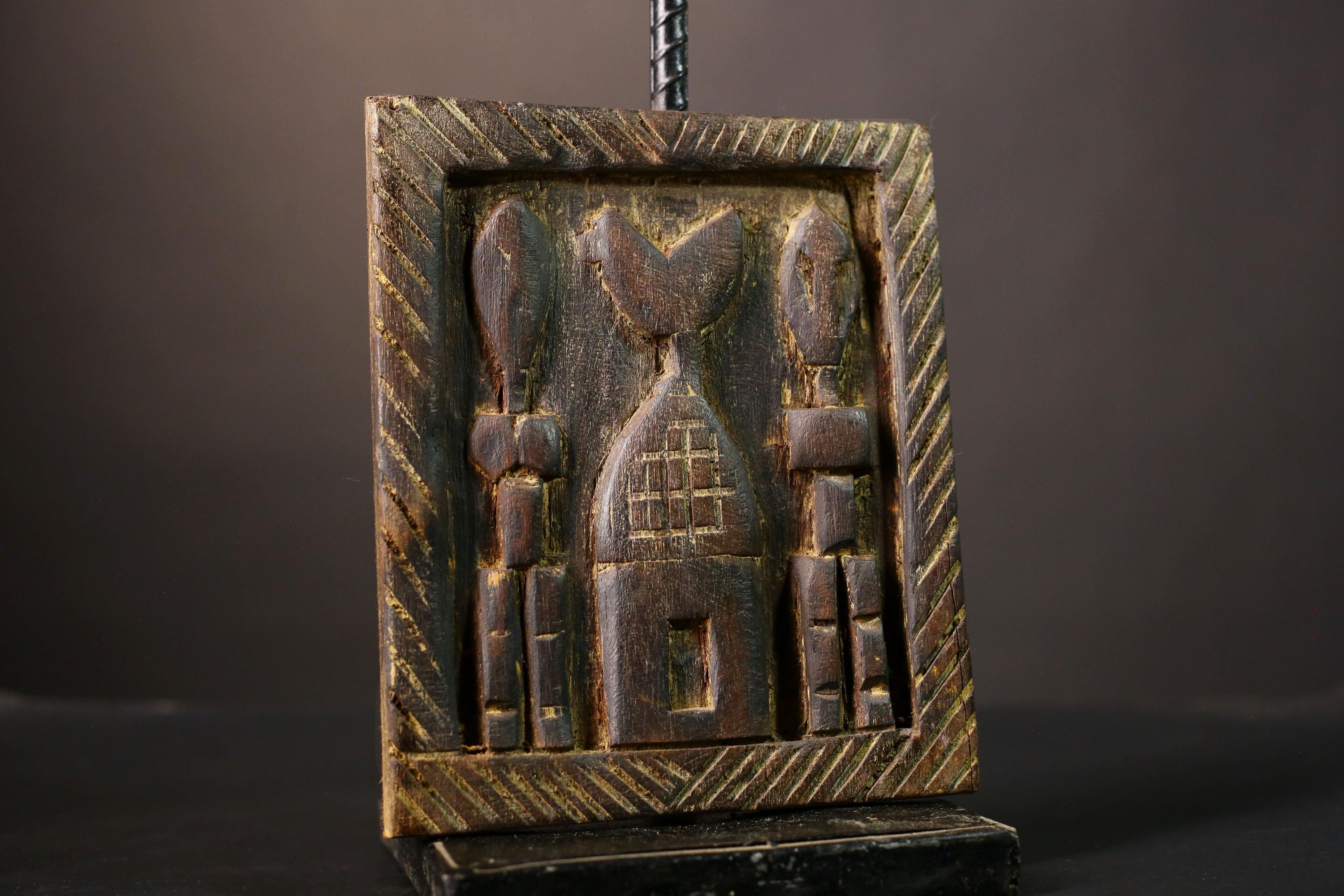 African Dogon Hand Carved African Yoruba Granary Door Unique Wall Hanging Art for Authentic Home Decor Cultural & Vintage Charm -G1988