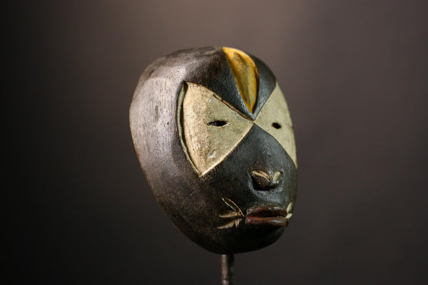 Primitive African Mask Faces Unique Lega Mask from Lengola Tribe, DR Congo Authentic Tribal Decor for Home and Cultural Appeal -G3614