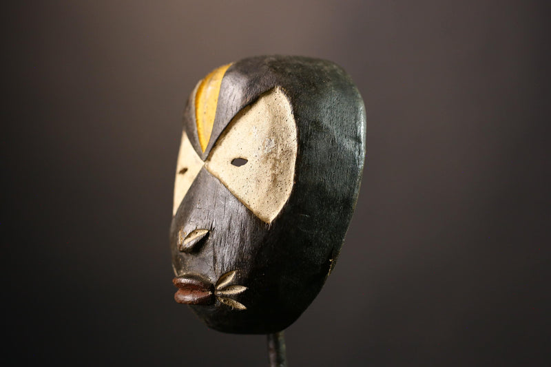 Primitive African Mask Faces Unique Lega Mask from Lengola Tribe, DR Congo Authentic Tribal Decor for Home and Cultural Appeal -G3614